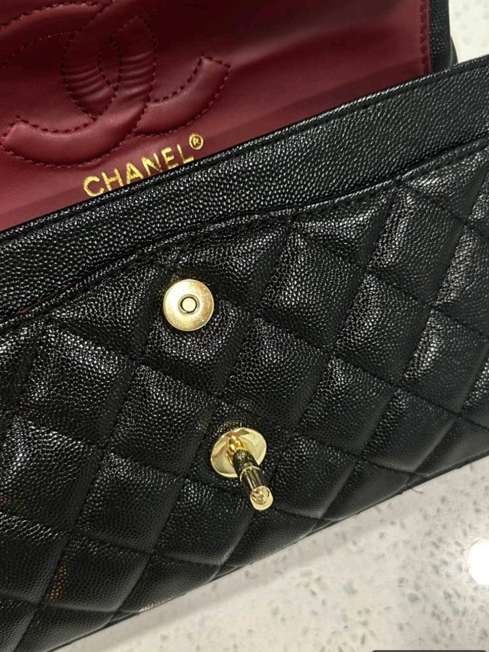 Black Quilted Shoulder Bag with Gold Hardware Luxury Designer Style - Picture 7 of 13